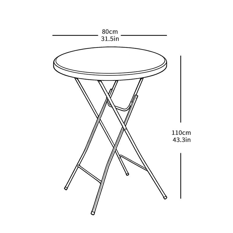 Customizable Round Folding Plastic Coffee Table - Portable, Simple, and Durable for Outdoor Use