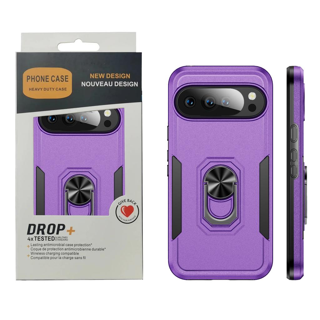 Rugged Ring Car Magnetic Kickstand Defender Phone Case For Google Pixel 10 9 Pro XL 9A 8A 7A 6A Pro Ott Armor Box Protect Cover