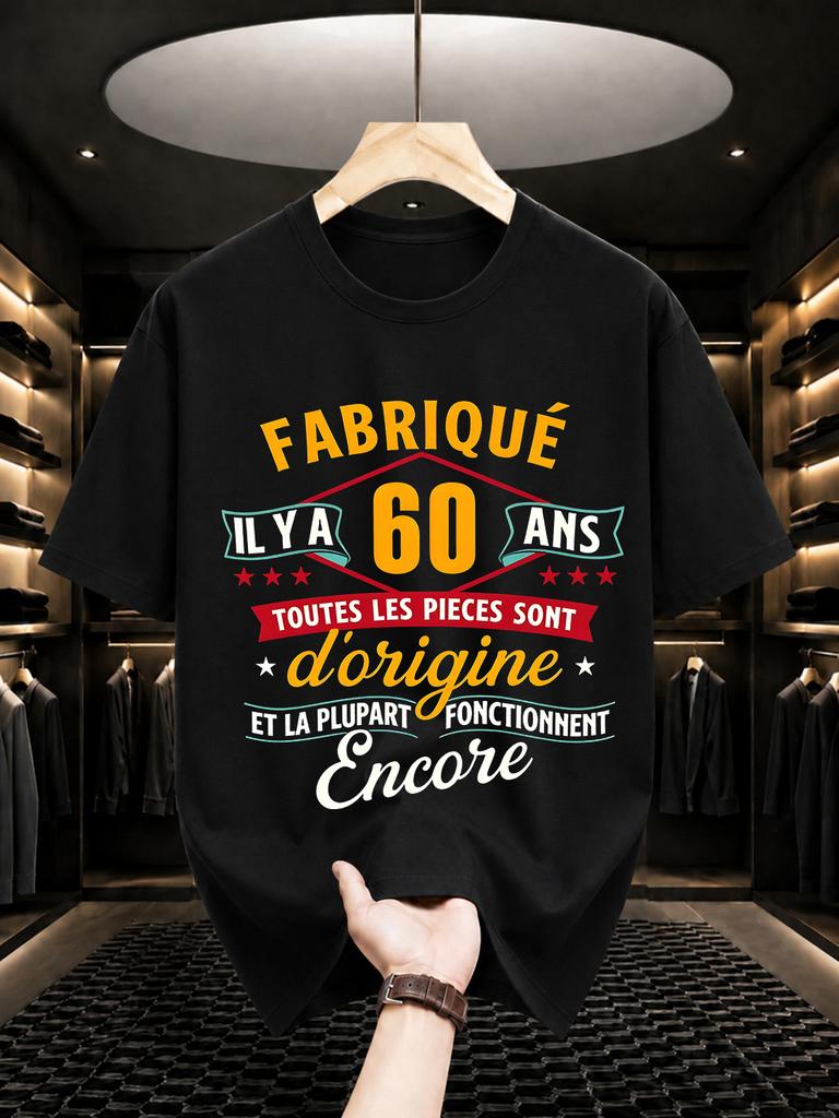 2026 New Pure Cotton Tshirt 60th Birthday Humorous Car Meme Print Tshirt Casual Crew Neck Short Sleeve Street Style Top