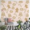 Gingerbread Christmas Pattern Decor Pattern Wall Hanging Tapestry Decorative Tapestry Home Decor for Bedroom and Living Room