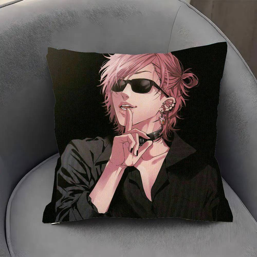 

Y-Yarichin Club Anime Pillow Case Fashion Square Pillowcase Bedroom Sofa Room Ins Decoration Leisure 30cm x 30cm