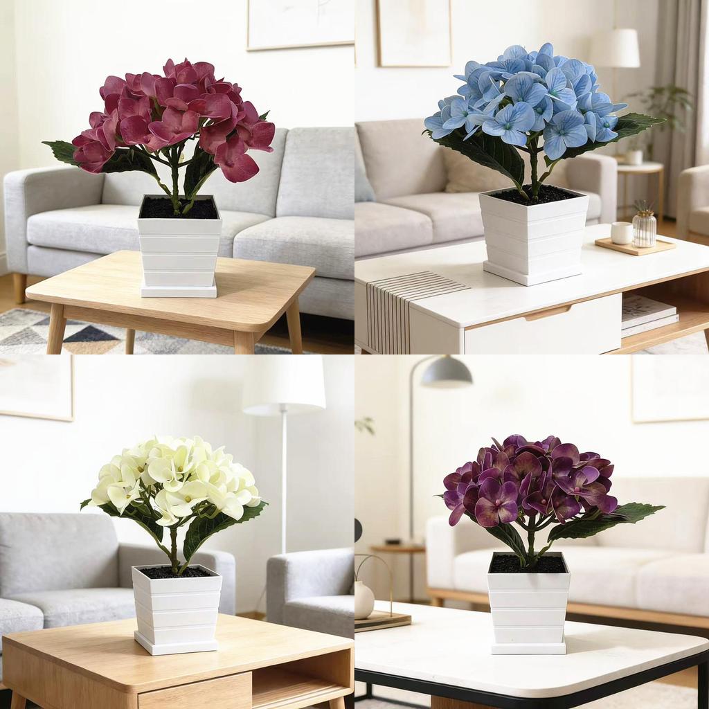 Artificial Hydrangea Flower Plant With Realistic Touch For Home Decor And Wedding Centerpieces