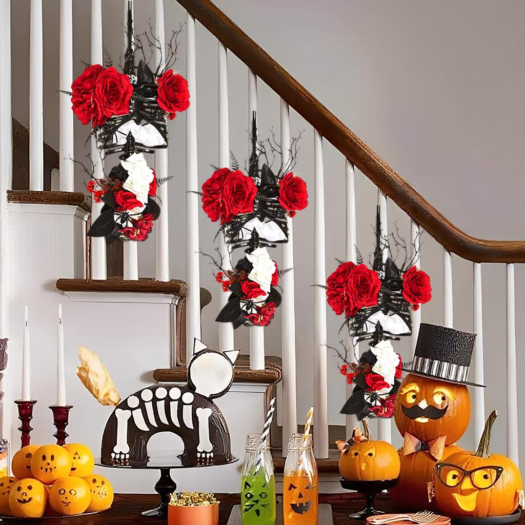 Halloween Decor, Gothic Wall Decor Floral Skeleton Torso For Halloween Decorations Indoor, Gothic Ribcage Art, Easy Indoor Display