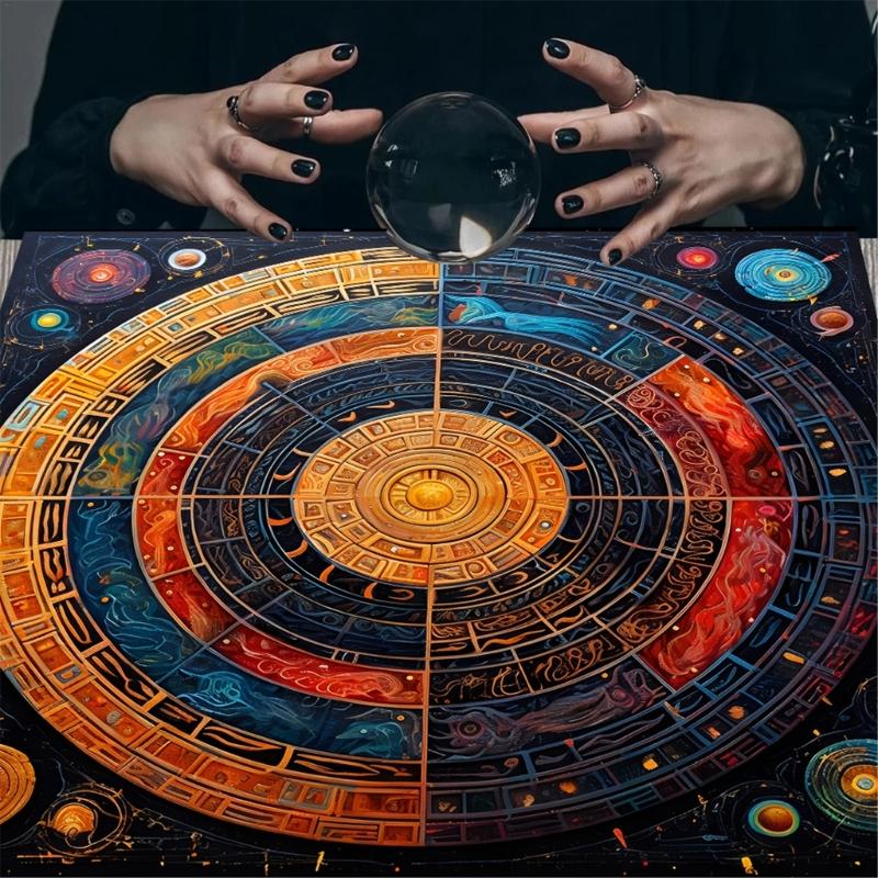 Universe Planet Pattern Tarots Card Tablecloth Altars Cloth Altars Cloth Divinations Card Table Cloth Tapestry Easy Use