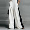 2026 Black & White Color Block Women's Deep V-Neck Jumpsuit with Thin Straps