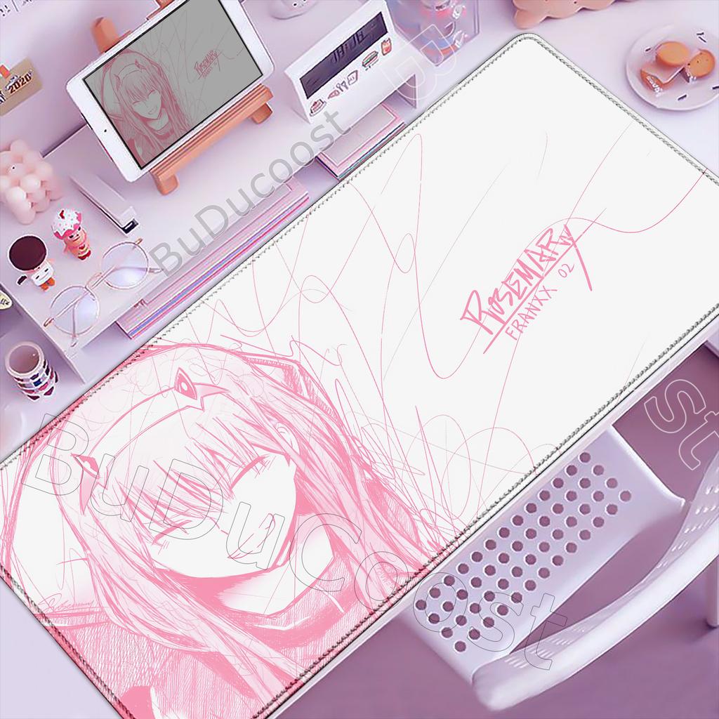 Pretty Pink Anime Girl Mousepad PC Gamer Cute Large Desk Mat Office Laptop Gaming Mouse Pad Kawaii PC Keyboard Rug Birthday Gift