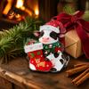 Farm Themed Xmas Decorations Cute Cow Christmas Ornament, Acrylic Cartoon Milk Hanging Decoration, 2D Durable Printed Keepsakes Flat Farmhouse Animal