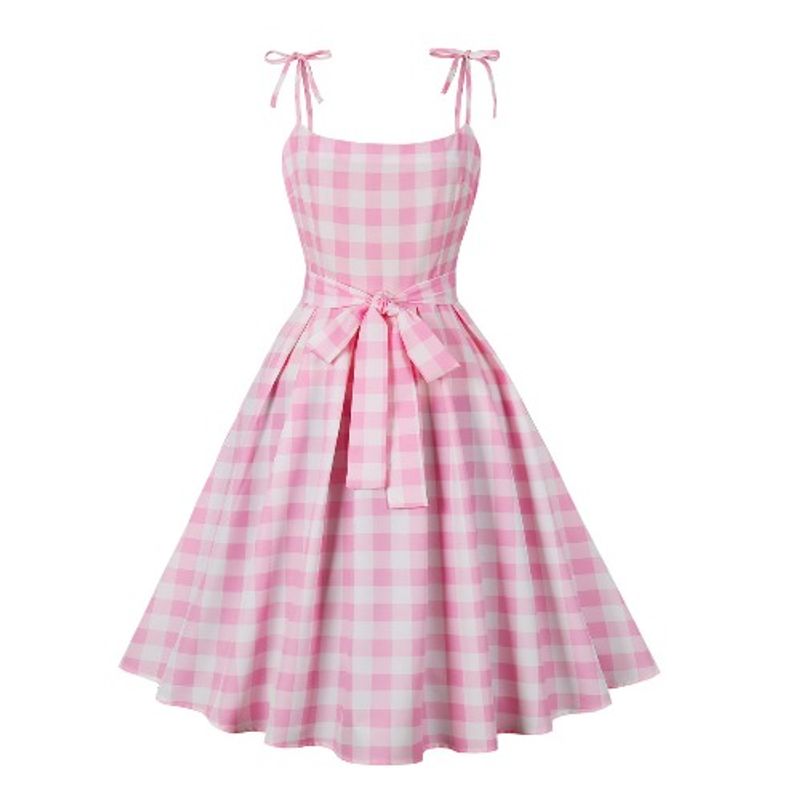 

Dress Barbie Slim Dress Plaid Bow Pink 2XL