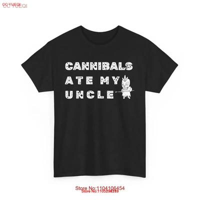 Cannibals Ate My Uncle T Shirt Vintage Washed Slightly Designer Clothes Homme Top For Everyday Wear Graphic Stretched Vintage