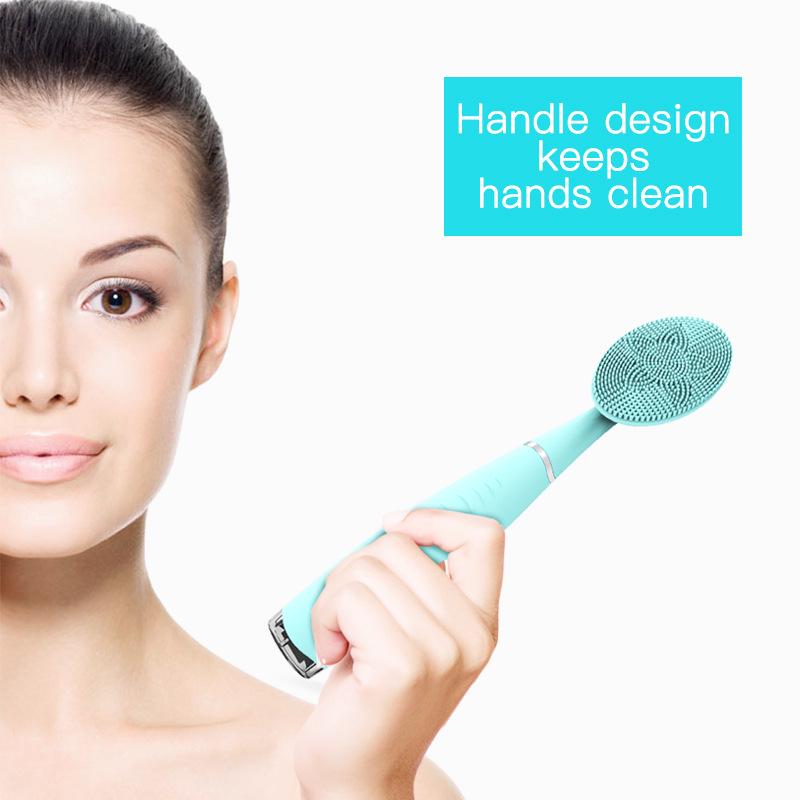 Handheld Electric Silicone Facial Cleansing Brush and Massager