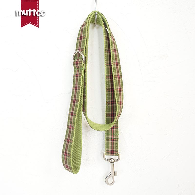 MUTTCO Self-Designed Fruit Green Plaid Dog Leash UDL-041 XS
