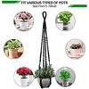 AKEIE Macrame Plant Hanger 3 Pack for Indoor Outdoor Wall Hanging Planter 3 Hooks Hanging Planter Basket Cotton Rope 100cm with Beads No Tassels
