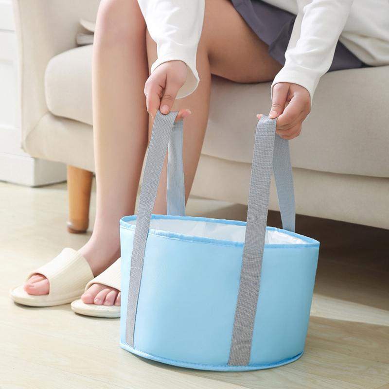 1PC Foldable Foot Bath Bag, Deep Bucket, Over The Calf, Household Foot Massage Device, Foot Washing Basin