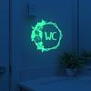Wall Sticker Colorful Luminous Wreath English WC Bathroom Bathroom Door Sticker Home Decoration Sticker Self-adhesive