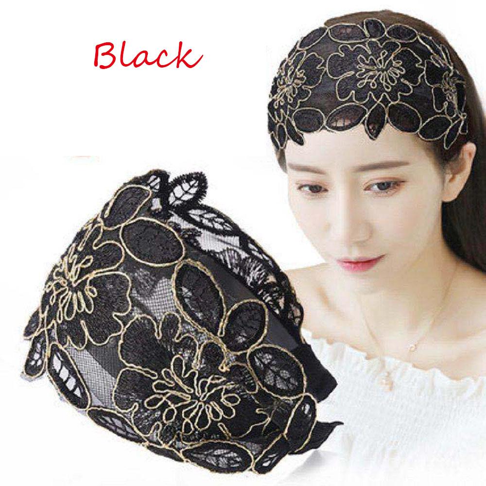 Adjustable Toothed Broadside Floral Printed Non-slip Head Hoop Hair Bands Headband Hair Accessories