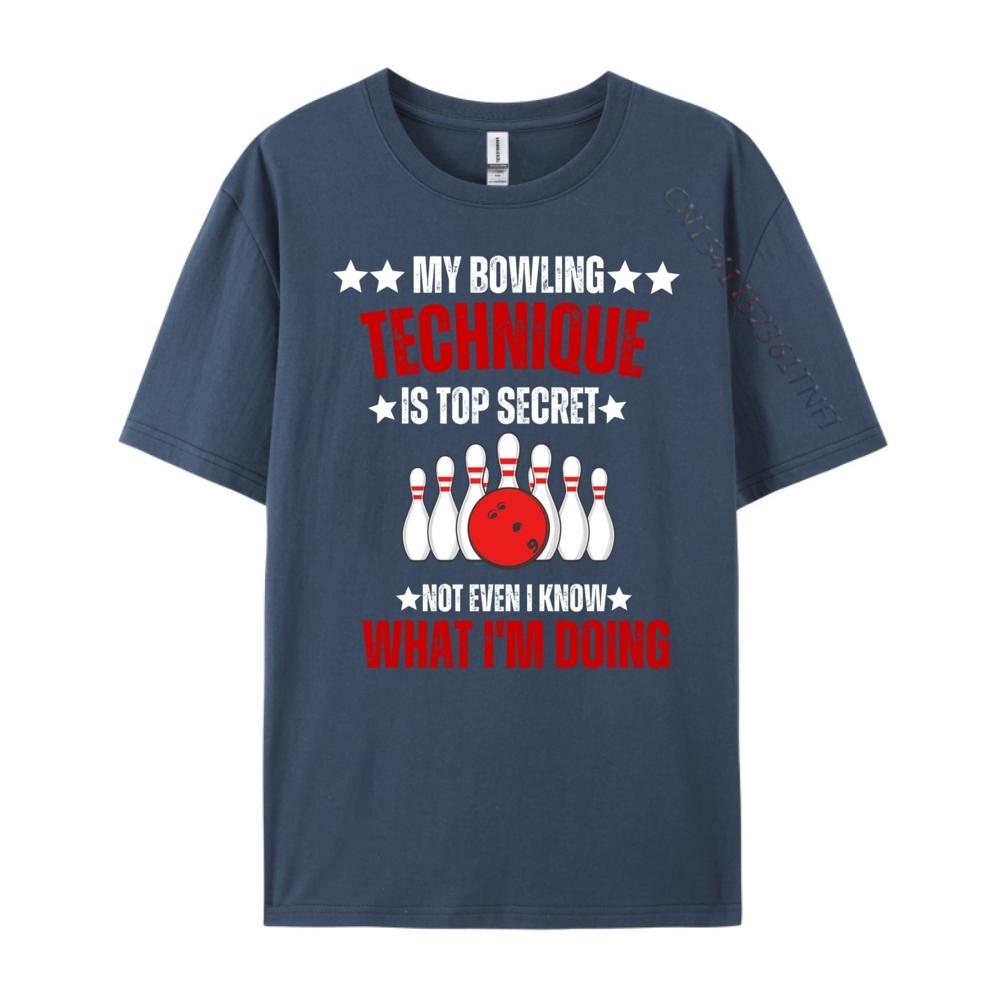 My Bowling Technique Top Secret Bowling Bowler Lovers Black Shirt Graphic Tees Funny Gifts Print Short Sleeve