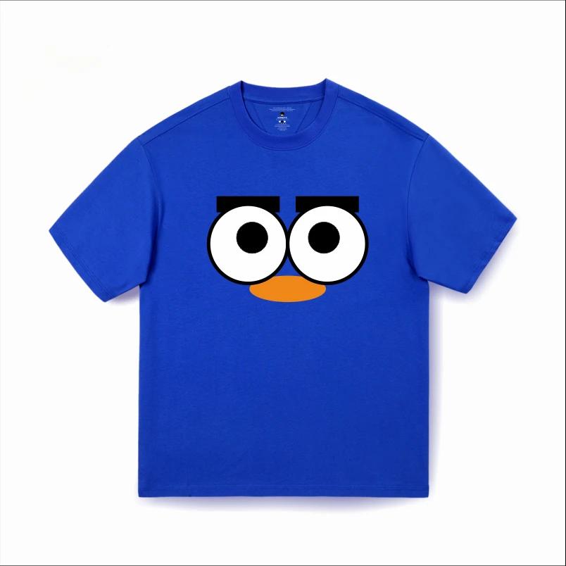 Personality CUTE EYES Print Cotton T-Shirt Man & WoFashion Clothes Personalized Pattern Short Sleeve Crew Neck High Quality