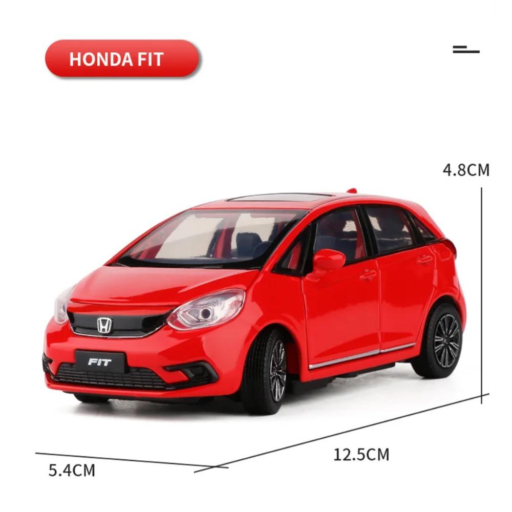 1/32 HONDA Fit GK5 Alloy Car Model Diecast Metal Toy Vehicles Car Model High Simulation Sound and Light Collection Children Gift