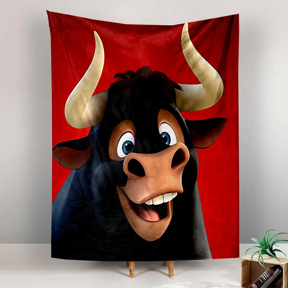 Ferdinand Bull Tapestry Wall Hanging, Animated Bull Movie Poster Art, Family Wall Decor for Bedroom Living Room Dorm