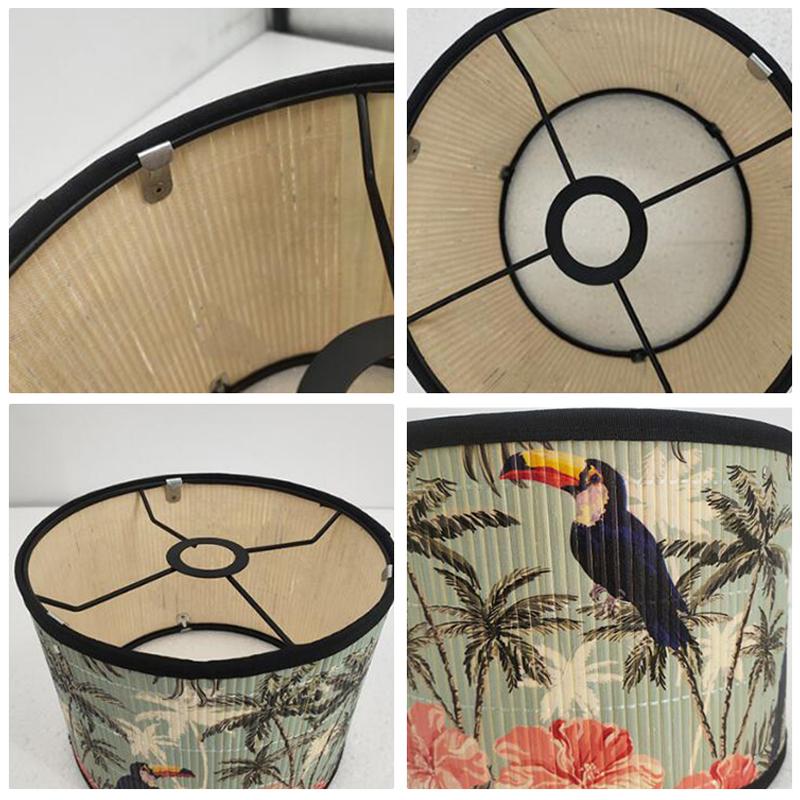 Birds Printing Lampshade Wall Lamp Shade Light Cover Chandelier Bamboo Art Chandelier