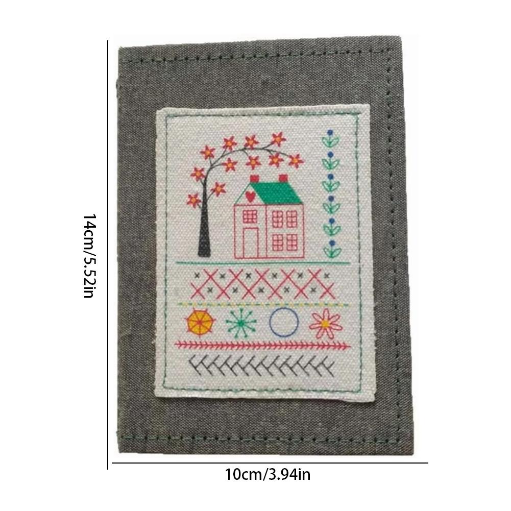 Linen Needlework Book Embroidery Stitch Guide DIY Craft Kit 86 Tools with Threads Portable Sewing Technique Book Accessories