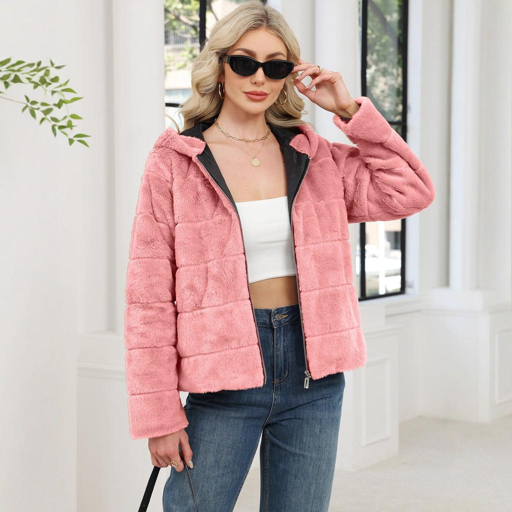 New fashion European and American autumn and winter warm imitation rabbit fur jacket women's imitation fur jacket