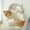 Cute Bear Car Seat Belt Cover Soft Plush Shoulder Pad Kawaii Auto Accessory For Women Girls Comfortable Safety Strap Cushion