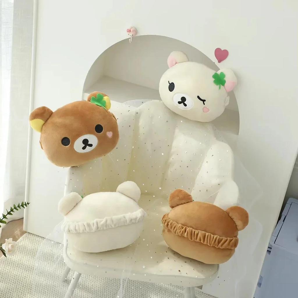 Cute Bear Car Seat Belt Cover Soft Plush Shoulder Pad Kawaii Auto Accessory For Women Girls Comfortable Safety Strap Cushion
