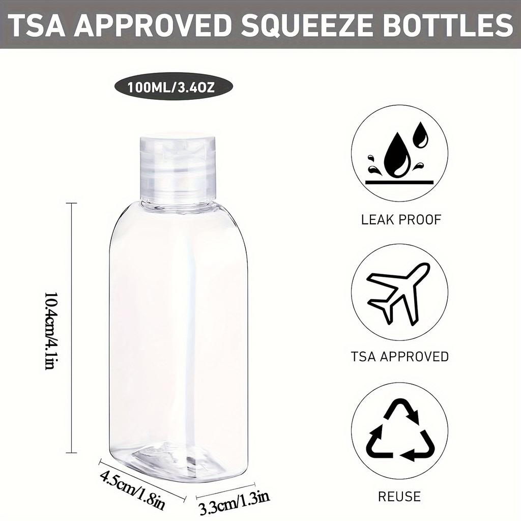 6pcs TSA-Approved Leakproof Travel Bottles, Conditioner, Body Wash & More - Portable & Secure Design for Travel Essentials