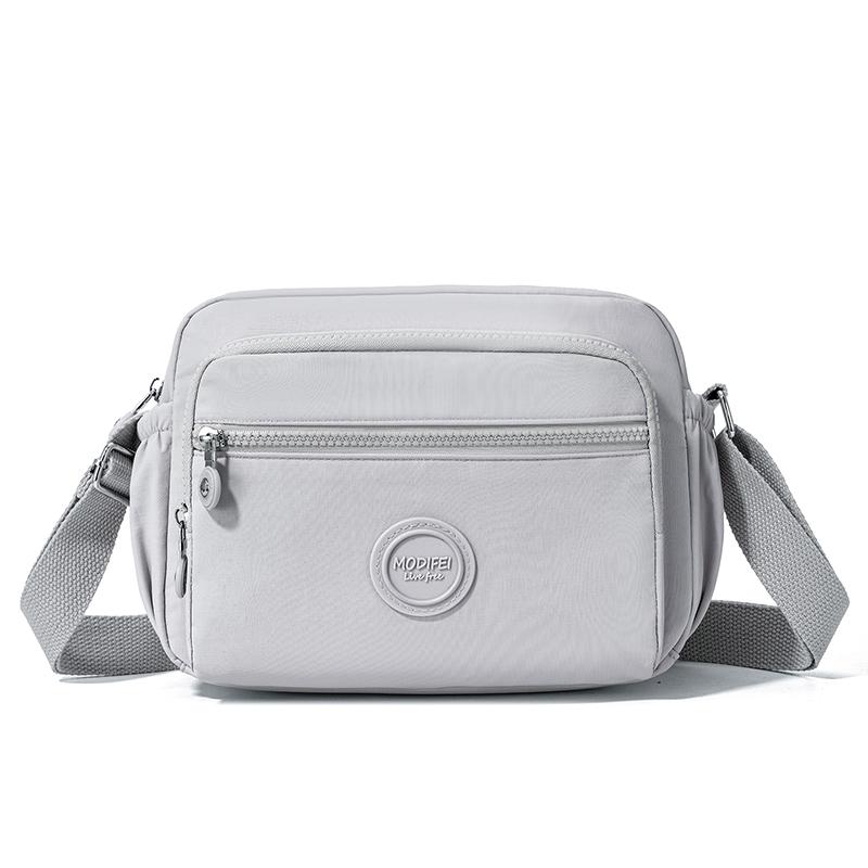 Crossbody Bag Multi-Layer Pocket Shoulder Bag Water-Repellent Nylon Women's Small Square Bag