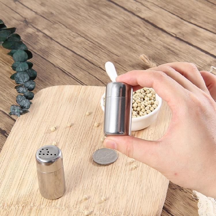 Set van 4 Multifunctionele Roestvrijstalen Zoutvaatjes Kruidenbakje Kruidencontainer voor Kamperen en Buiten Koken