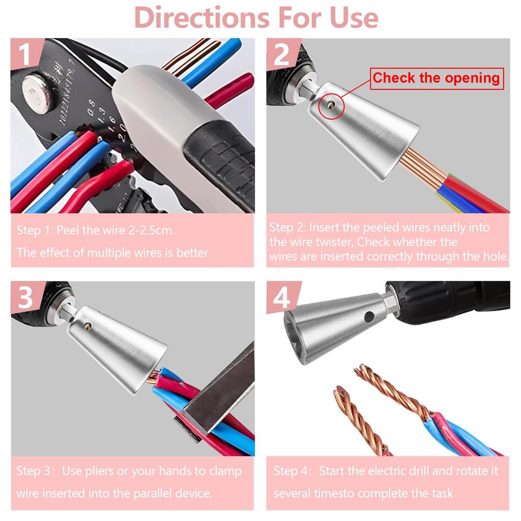 Upgraded Wire Twister Tool for Wire Connector Wire Twist Stripping Tool for Professional Electrician Wire Nut Wire Connector Socket Drills, Driver,