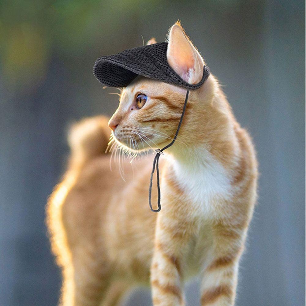 Adjustable Pet Baseball Hat with Ear Holes Dogs Sun Hat Sun Bonnet Dog Cap  for Summer