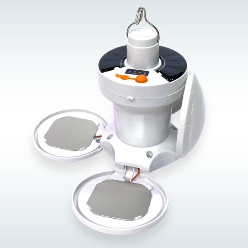 Portable Solar Camping Light USB Rechargeable Tent Lamp with Hook Folding LED Football Bulbs Emergencies Light