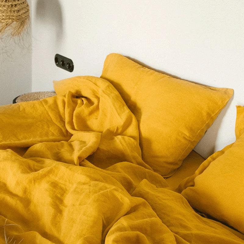 100% Linen Pillowcases, No Insert, Washed Flax Pillow Cases with Envelope Closure, Luxurious Breathable Comfy Pillow Shams