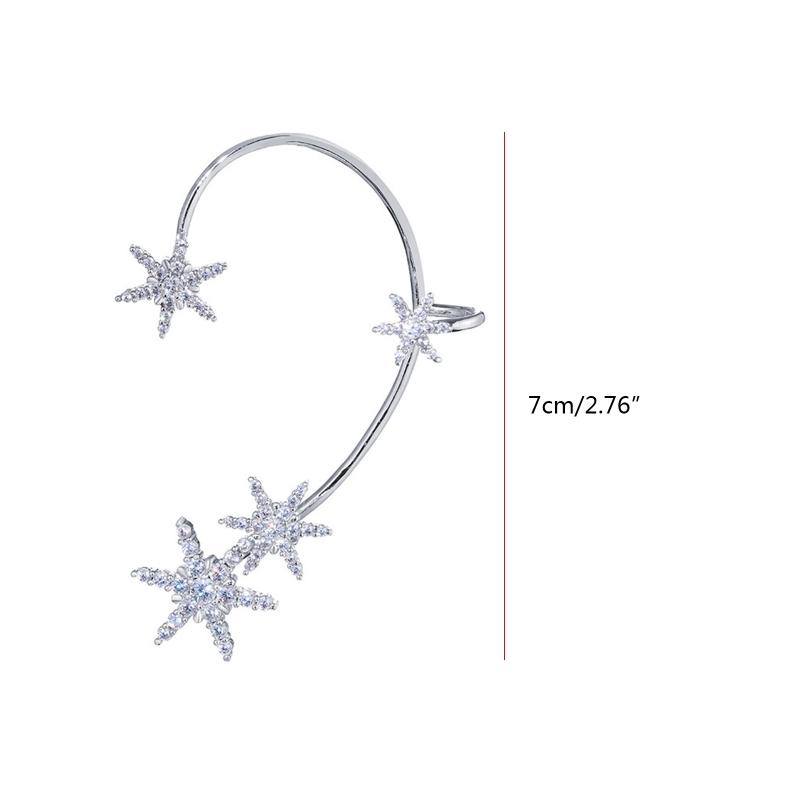 Zirkon Schneeflocken Ohrring Sternburst Ohrringe für Frauen Schneeflocken Ohrklemme Ohrringe ohne Piercing Ohrclip Freundinnengeschenk