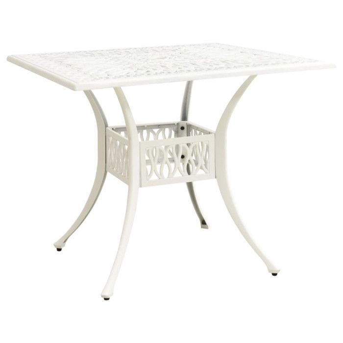 VidaXL Table de jardin Blanc 90x90x73 cm Aluminium coulé 315590