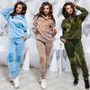 Womens Hoodies Set Autumn Winter Long Sleeve Tracksuits Joggers Sports Loungewear
