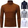 Men Fashion Solid Color Long Sleeve Turtle Neck Slim Fit T-Shirt Bottoming Top