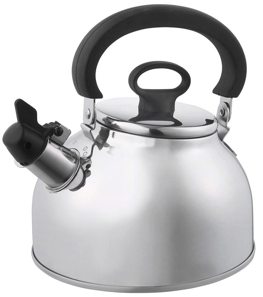 Cookvessel FIKA Stainless Steel Harmonica Kettle, 2.3L, Black, FIKASTH-23 BK