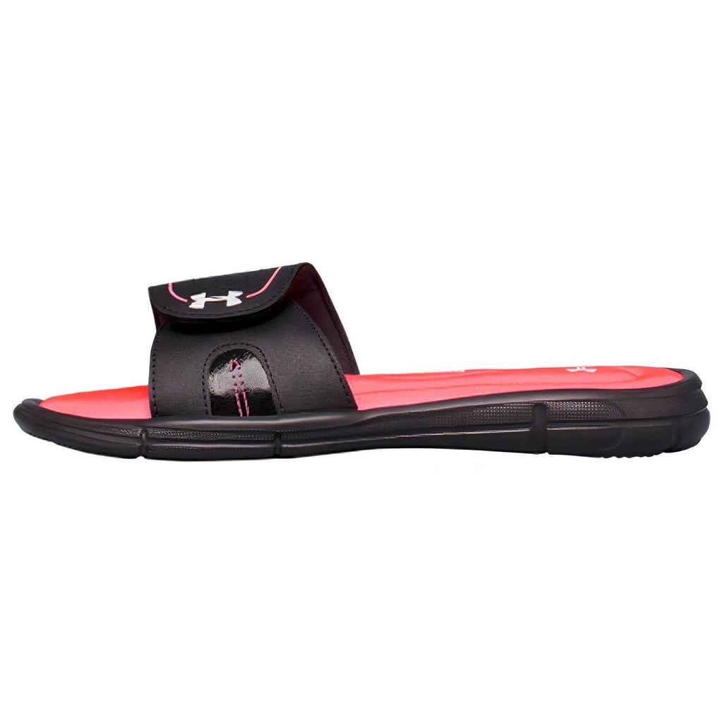 Under Armour Sandalias de Diapositiva Cómodas de Suela de Goma Calzado de Mujer Negro Rojo 1287319-004
