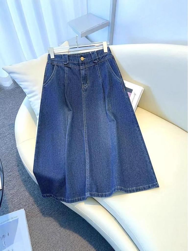 2025 New High-Waisted Slim-Fit Denim Skirt: Mid-Length, Versatile & Flattering for Petite Women