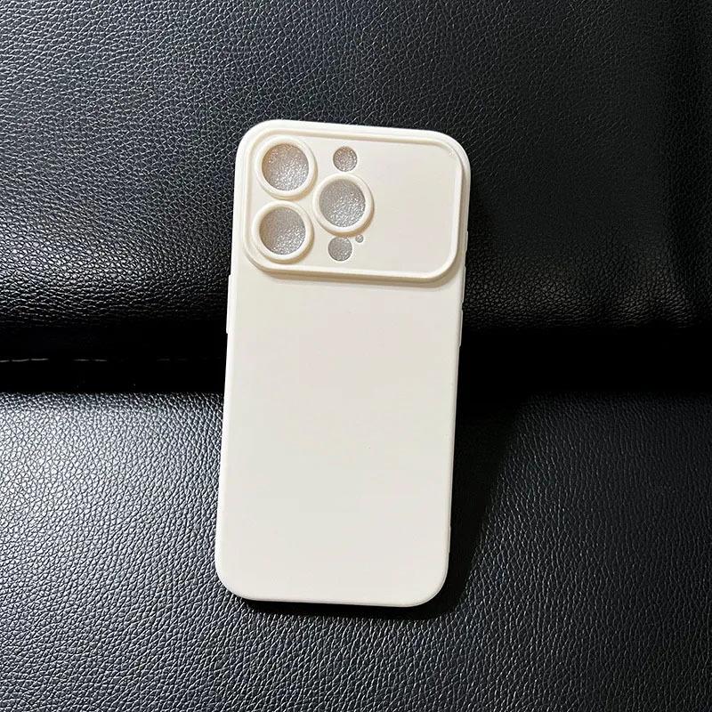

Frosted Solid Color Protective Case for iPhone 13/14/15/16/17 Pro Max with Large Window iPhone 16 E