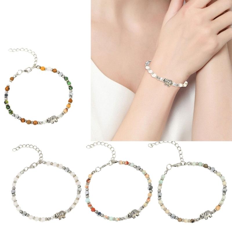 Verstellbares Perlenketten-Armband Elefantendesign Armband Handgemacht Mit 5cm Verlängerungskette Für Symbolik