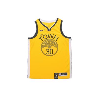 NBA Earned Edition Golden State Warriors Stephen Curry Jersey Men Jersey Yellow BQ1159-731