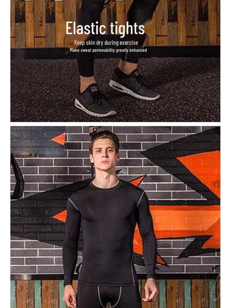 Men's Compression Shirt: High Elasticity, Quick-Drying, Breathable Long Sleeve for Sports, Fitness & Basketball 