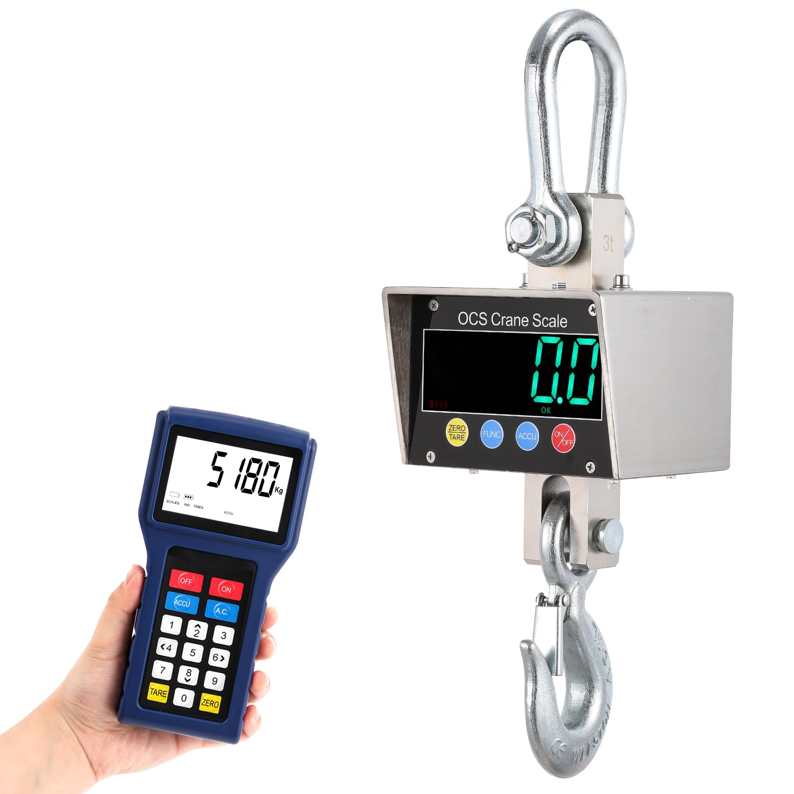 

CGOLDENWALL Hanging Scale Digital Crane Scale Electronic Hanging Scale Wireless with Wireless Remote Control Tare Function Hanging Type Construction