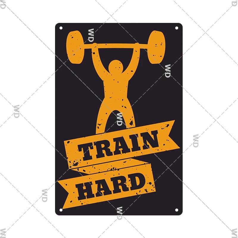 Γυμναστήριο Ρετρό Μεταλλική Πινακίδα Φυσικής Κατάστασης Αστεία Vintage Σιδερένια Αφίσα Άσκηση Κίνητρο Αποφθέγματα Διακόσμηση Σπιτιού Μπαρ Παμπ Γκαράζ Ανδρικό Καταφύγιο Δώρα