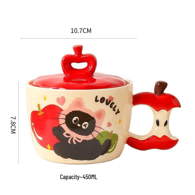 Shangqi Creative Apple Cat Ceramic Mug