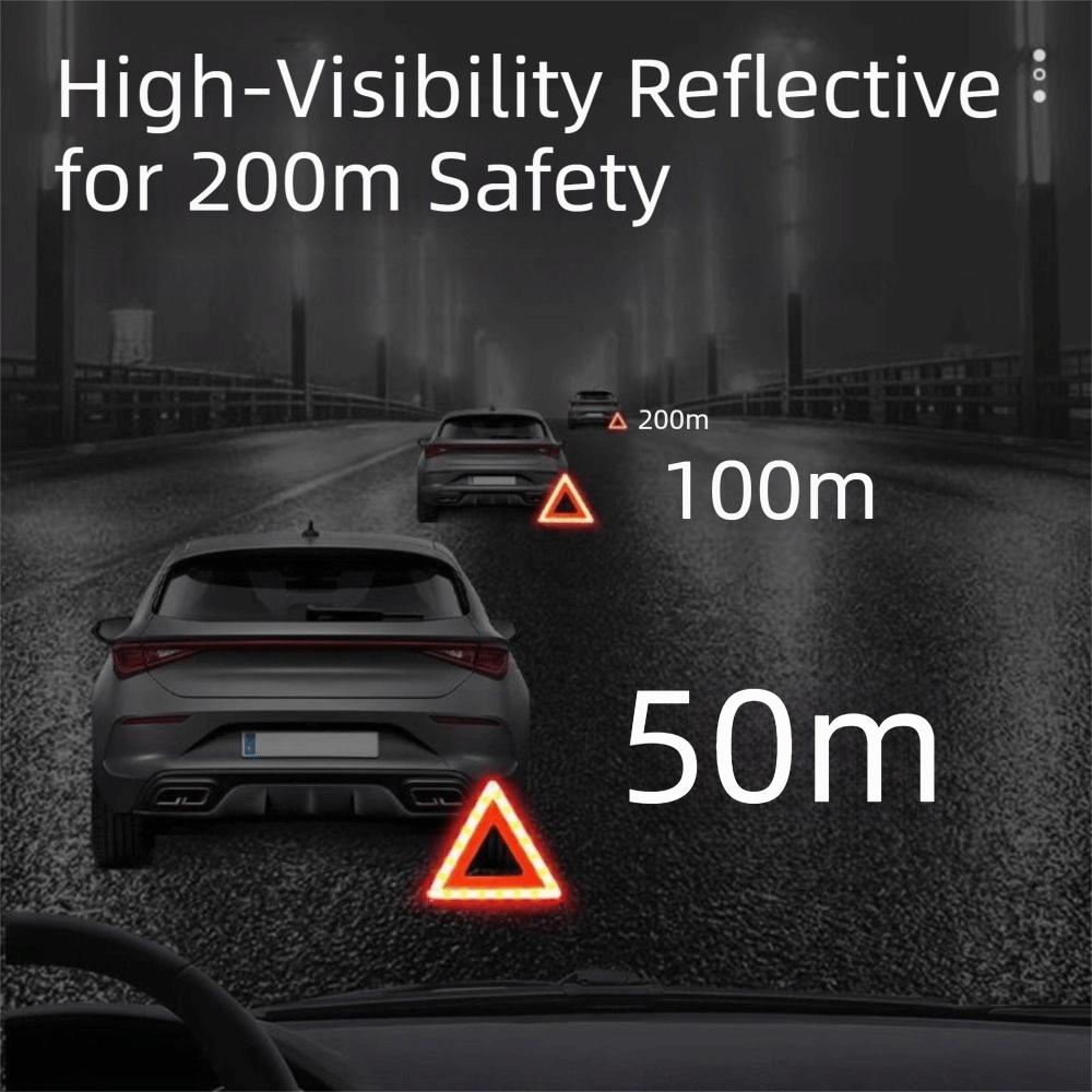 Portable Folding Warning Triangles Red Reflective Hazard Triangle  Breakdown Rescue